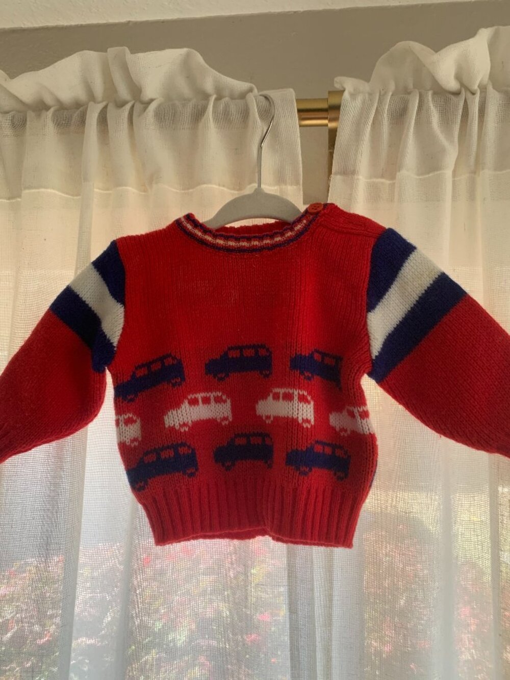 Share Vintage 70's/80's Montgomery Ward Knit Car Sweater Infant's Size 0-6 Mon
